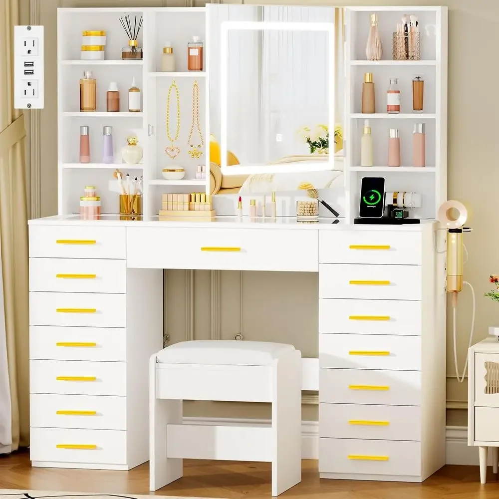 Dressing Table Vanity With Lighted Mirror - Tavolo da Trucco con Specchio LED