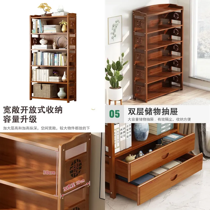 Bedroom Furniture - Libreria in Legno Massello, Scaffale Semplice