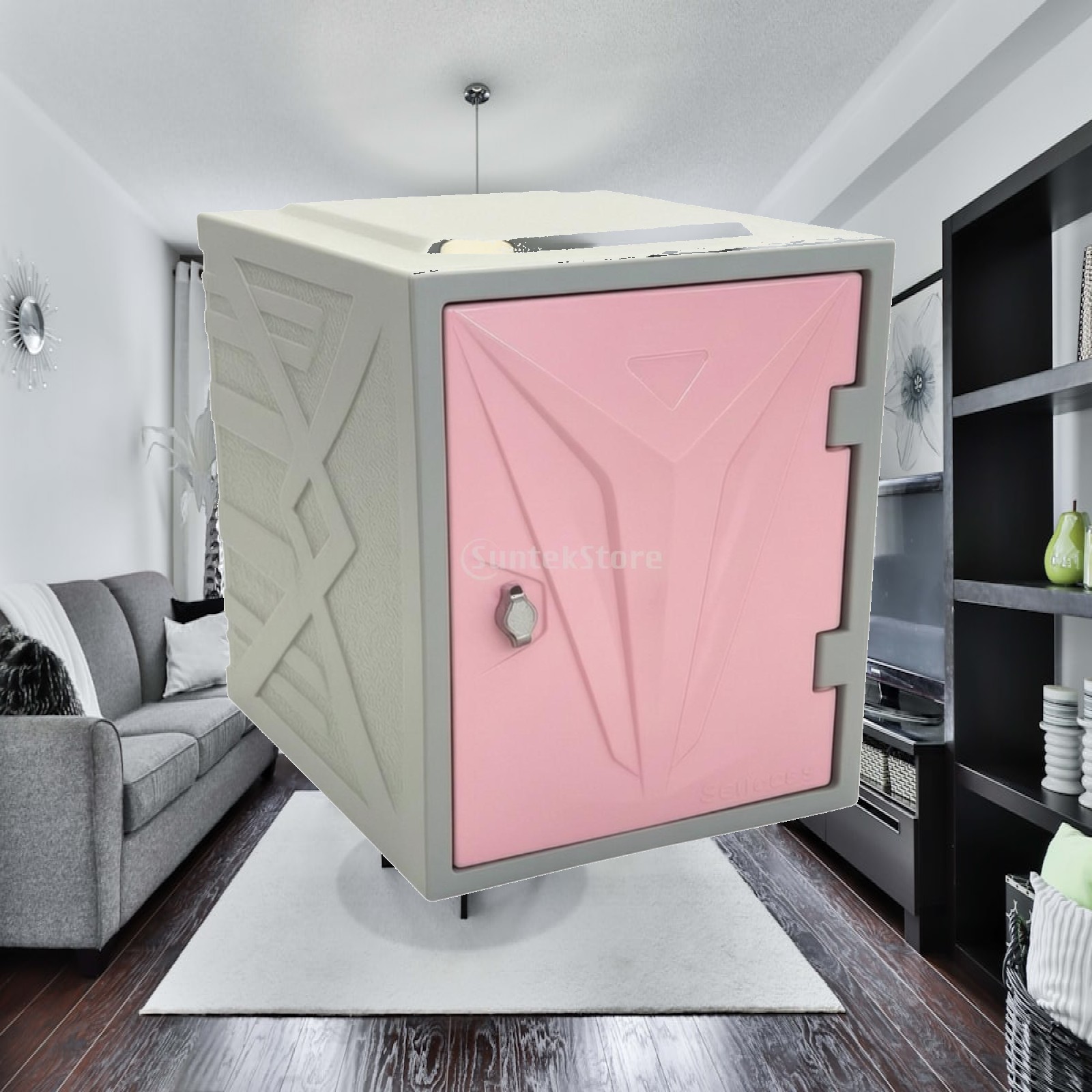 Bedroom Furniture - Mobiletto Geometrico Compatto con Ante Chiudibili