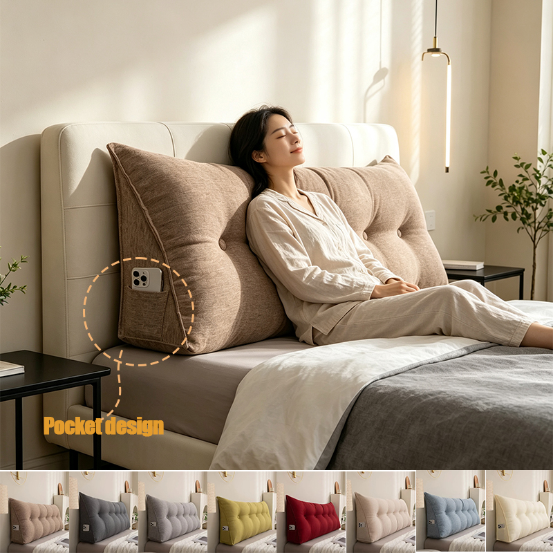 Headboard Cushion Backrest Tatami - Cuscino Grande per Testiera, Supporto Triangolare
