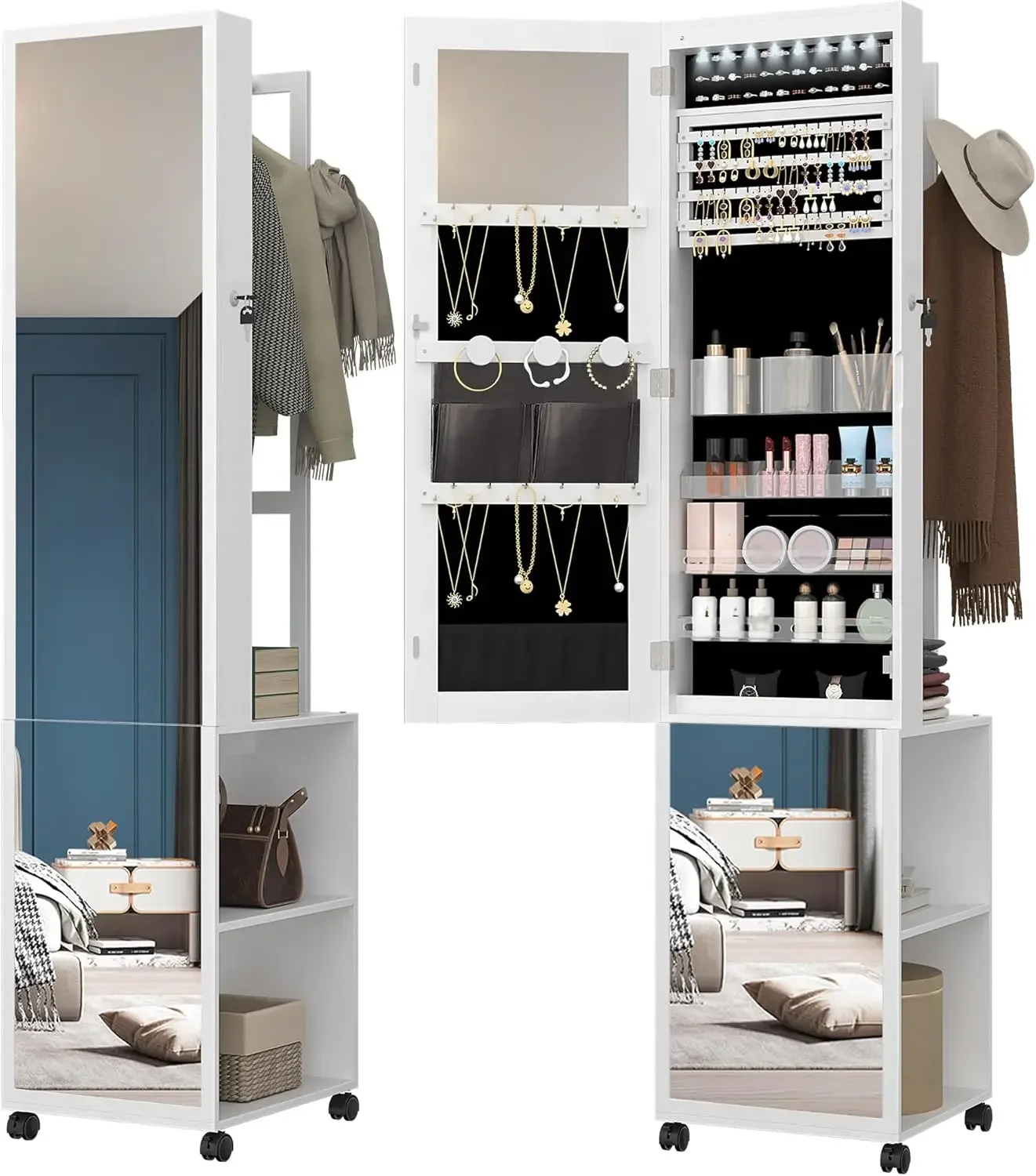 Armadio portagioielli con 8 LE - Full Length Mirror Jewelry Armoire recensione e prezzo