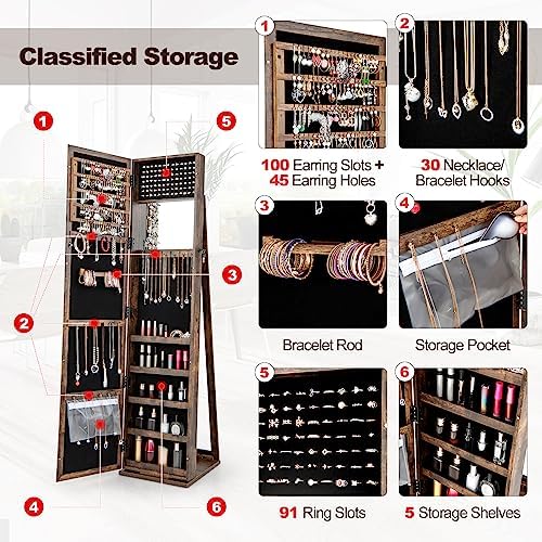 Armadio Portagioielli con Spec - Full Length Mirror Jewelry Armoire recensione e prezzo