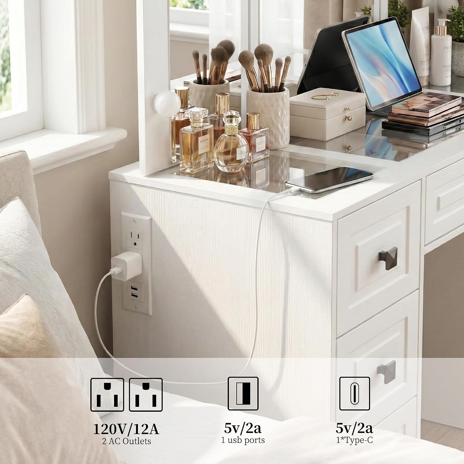 Toeletta illuminata con specch - Dressing Table Vanity With Lighted Mirror recensione e prezzo